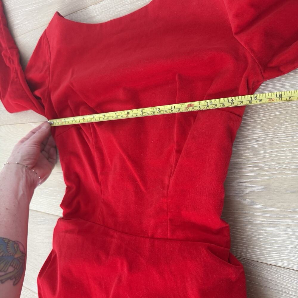 Classic Red Long Sleeve Maxi Dress - Picture 9 of 11